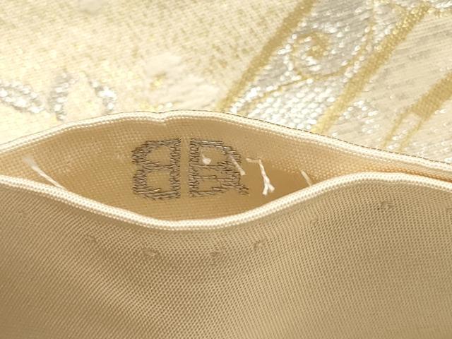 平和屋着物▽西陣 服部織物謹製 六通柄袋帯 花鳥菱文 金