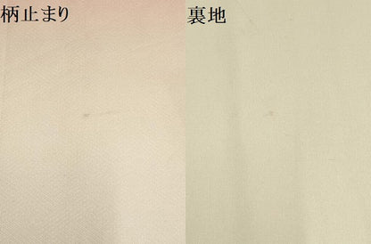平和屋着物▼六通柄袋帯　亀甲花鳥文　銀糸　正絹　逸品　AABD8228wj