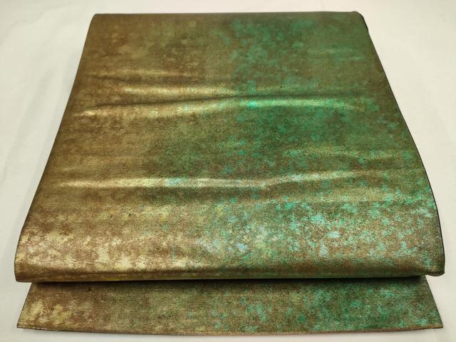 平和屋着物▼六通柄袋帯　霞文　金糸　引箔　正絹　逸品　AABD8320wj