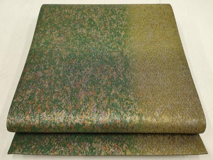 平和屋着物▼六通柄袋帯　霞間道　金糸　正絹　逸品　AABD8321wj