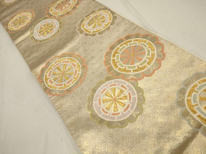 平和屋着物▼西陣の名門　本家加納　六通柄袋帯　唐織　高砂　花唐草文　金糸　正絹　逸品　AABD8334wj