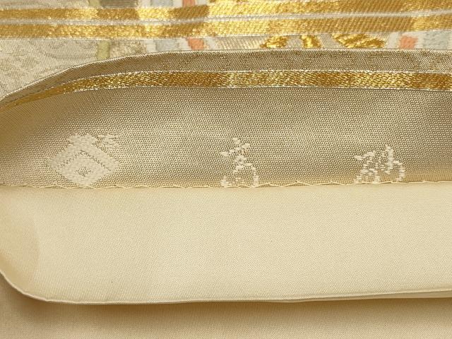平和屋着物▼西陣の名門　本家加納　六通柄袋帯　唐織　高砂　花唐草文　金糸　正絹　逸品　AABD8334wj