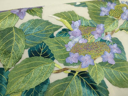 平和屋着物＊夏物 総刺繍 袋帯 草花文 紫陽花 ますいわ屋扱い 正絹 逸品 AABD8421wj