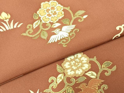 平和屋着物●訪問着 花鳥文 金彩 正絹 逸品 AABD8489fy