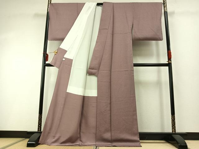 平和屋着物●本草木染作家　圓啓　江戸小紋　草木染　鮫小紋柄　正絹　逸品　未使用　AABD8491fy