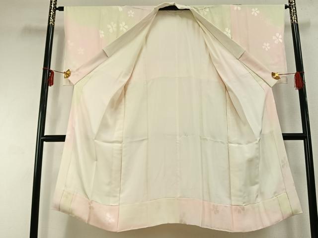 平和屋着物●長襦袢　袷　舞桜文　暈し染め　正絹　逸品　AABD8494fy