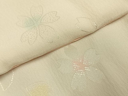 平和屋着物●長襦袢　袷　舞桜文　暈し染め　正絹　逸品　AABD8494fy