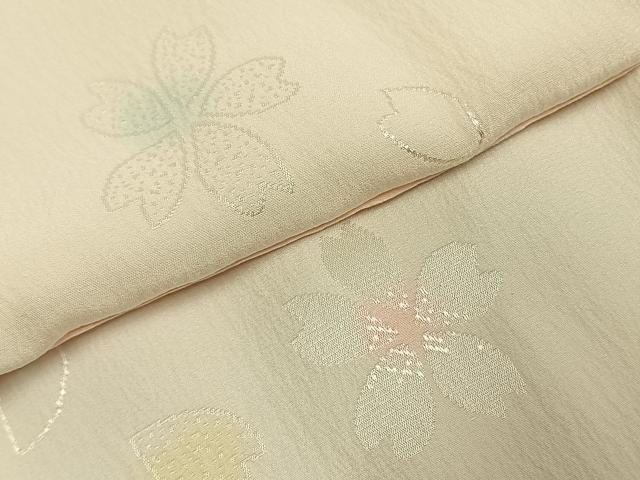 平和屋着物●長襦袢　袷　舞桜文　暈し染め　正絹　逸品　AABD8494fy
