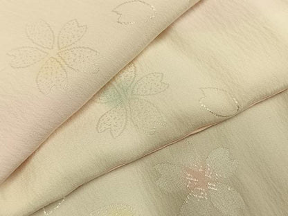 平和屋着物●長襦袢　袷　舞桜文　暈し染め　正絹　逸品　AABD8494fy