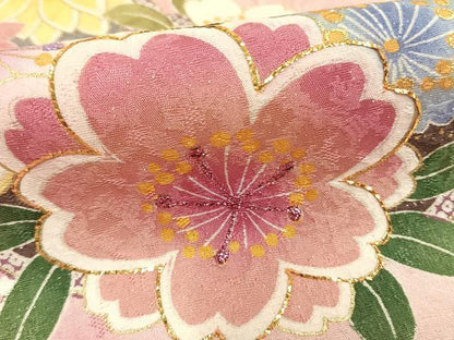 平和屋着物●豪華振袖　草花文　暈し染め　金彩　銀通し地　仮絵羽　逸品　未使用　AABD8495fy