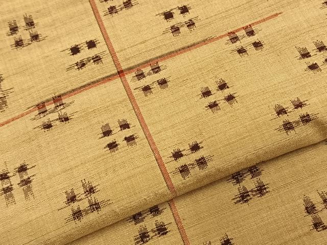 【未使用】お召し 黒 十字絣紋様 正絹 裄丈64cm 平和屋着物○上質な紬 十字絣 正絹 逸品 未使用 AABD8499fy