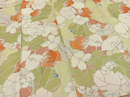 平和屋着物●上質な小紋 草花文 正絹 逸品 AABD8508fy