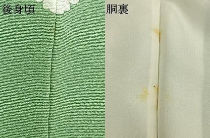 平和屋着物●上質な色無地　柳色　正絹　逸品　AABD8512fy
