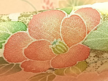 平和屋着物●訪問着　草花文　金銀彩　正絹　逸品　AABD8526fy