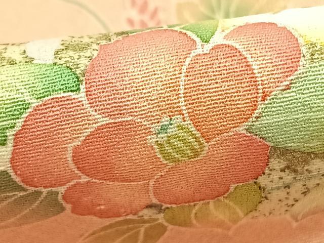 平和屋着物●訪問着　草花文　金銀彩　正絹　逸品　AABD8526fy