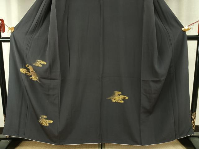 平和屋着物●訪問着　竹屋町刺繍　草花文　金糸　金彩　正絹　逸品　AABD8528fy