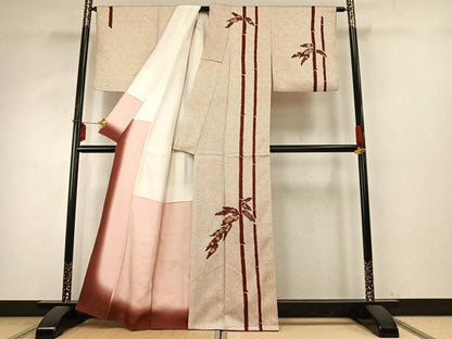 平和屋着物●訪問着 総絞り 駒刺繍 松竹梅 菊 金銀糸 金彩 正絹 逸品 AABD8529fy