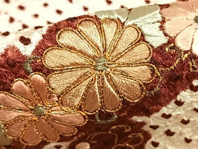 平和屋着物●訪問着 総絞り 駒刺繍 松竹梅 菊 金銀糸 金彩 正絹 逸品 AABD8529fy