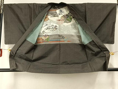 平和屋着物●男性　本場村山大島紬　アンサンブル　亀甲絣　正絹　逸品　AABD8538fy
