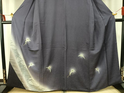 平和屋着物●訪問着　雪芝文　梟　蛍暈し　金彩　正絹　逸品　AABD8557fy