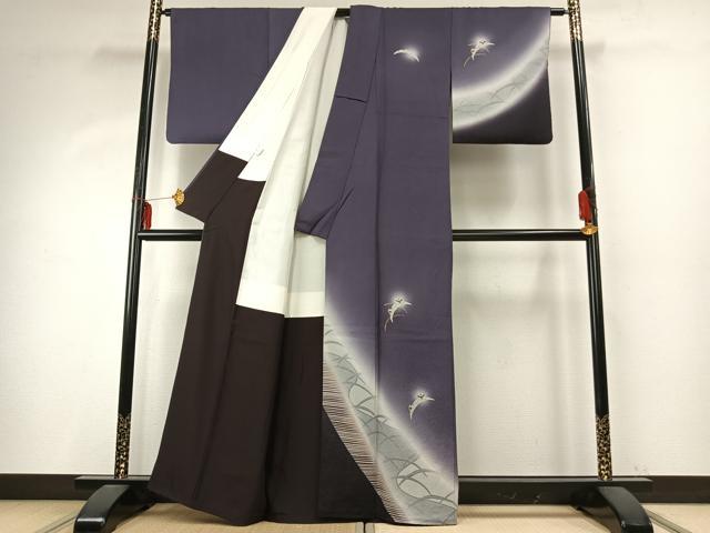 平和屋着物●訪問着　雪芝文　梟　蛍暈し　金彩　正絹　逸品　AABD8557fy