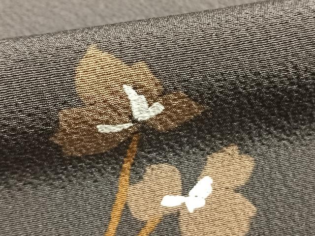平和屋着物●上質な小紋　型染め　枝花文　勝虫　正絹　逸品　AABD8568fy