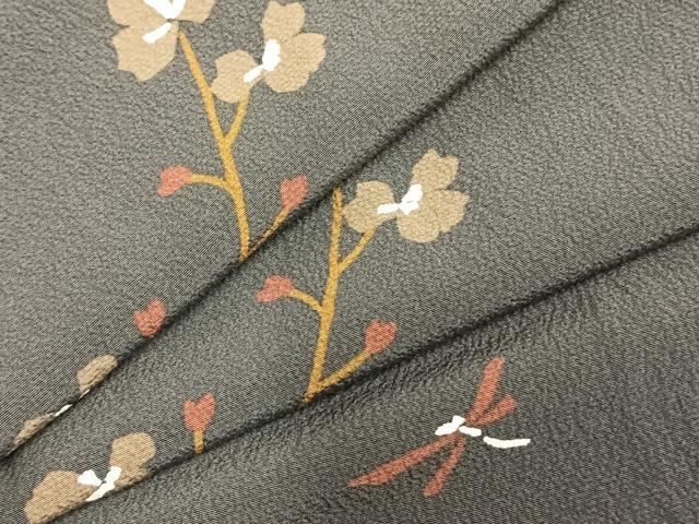 専用ページ　　未使用　小花が乙女な 作家もの 型染め小紋　正絹 平和屋着物○上質な小紋 型染め 枝花文 勝虫 正絹 逸品