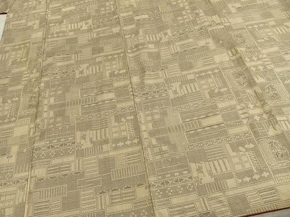 平和屋着物●本場大島紬　一元7マルキ　色紙文　正絹　逸品　AABD8575fy