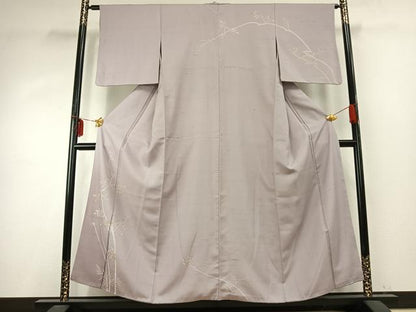 平和屋着物●訪問着　紬地　枝花文　暈し染め　さが美扱い　正絹　逸品　AABD8580fy