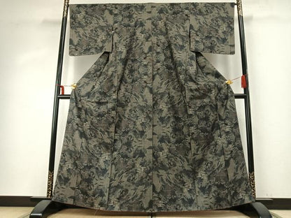 平和屋着物●本場大島紬 カタス9マルキ 風景文 正絹 逸品 AABD8600fy