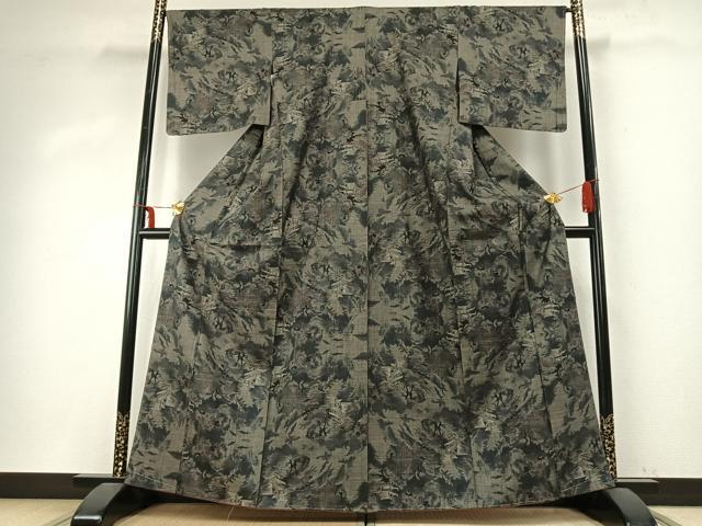 平和屋着物●本場大島紬 カタス9マルキ 風景文 正絹 逸品 AABD8600fy