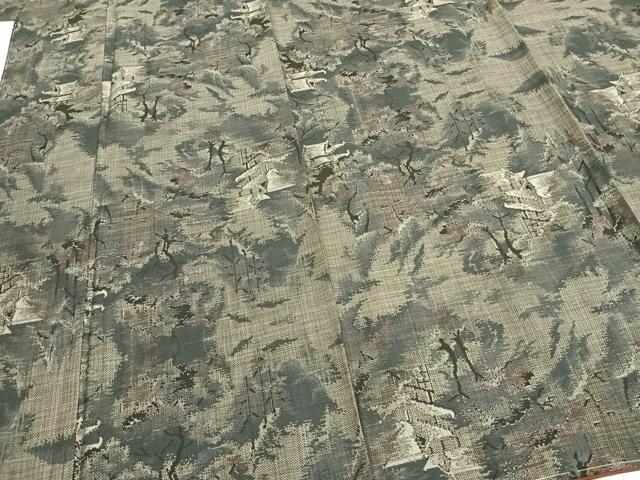 平和屋着物●本場大島紬 カタス9マルキ 風景文 正絹 逸品 AABD8600fy