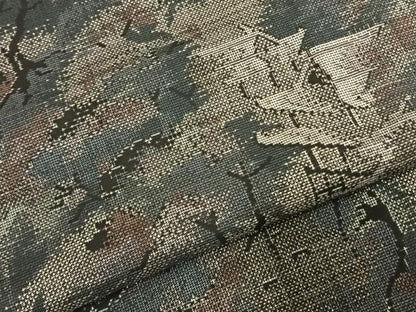 平和屋着物●本場大島紬 カタス9マルキ 風景文 正絹 逸品 AABD8600fy