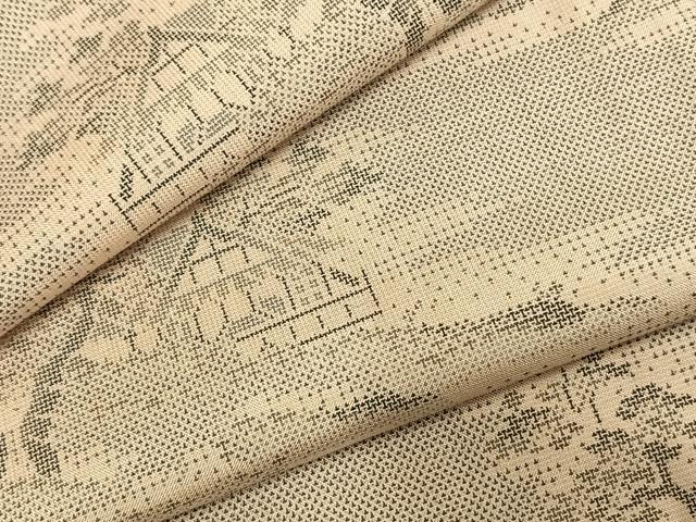 平和屋着物●本場大島紬 カタス9マルキ 風景文 正絹 逸品 AABD8604fy