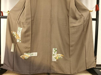 平和屋着物●訪問着　地紙花文　暈し染め　金銀彩　正絹　逸品　AABD8605fy