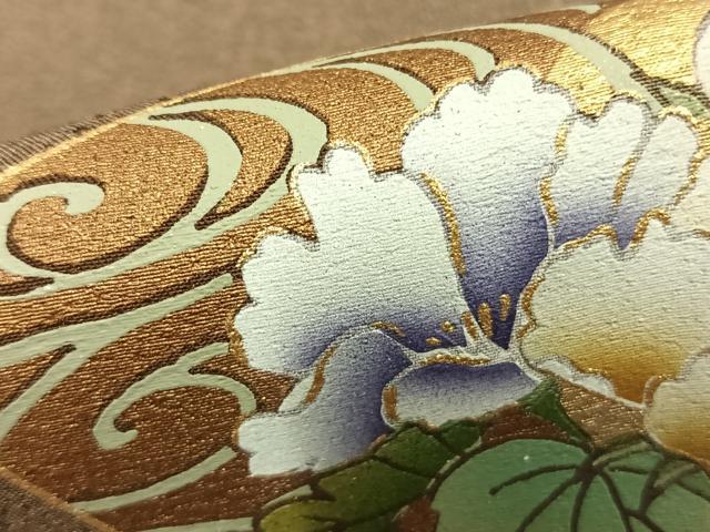 平和屋着物●訪問着　地紙花文　暈し染め　金銀彩　正絹　逸品　AABD8605fy