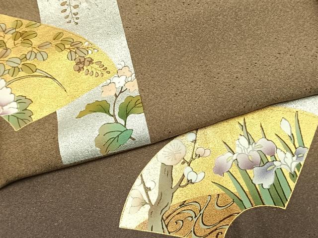 平和屋着物●訪問着　地紙花文　暈し染め　金銀彩　正絹　逸品　AABD8605fy