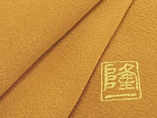 平和屋着物●上質な色無地　作家物　黄朽葉色　正絹　逸品　AABD8610fy
