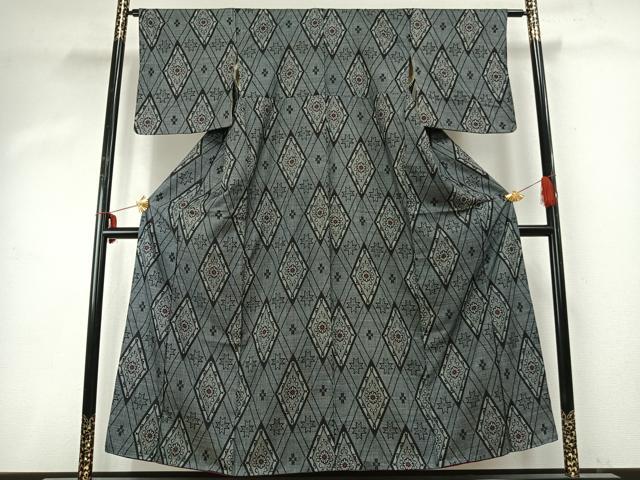 平和屋着物●本場大島紬 割り込み絣 正絹 逸品 AABD8615fy
