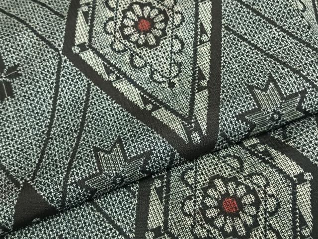 平和屋着物●本場大島紬 割り込み絣 正絹 逸品 AABD8615fy