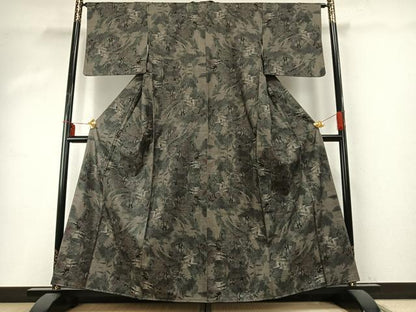 平和屋着物●本場大島紬　カタス9マルキ　風景文　正絹　逸品　AABD8617fy