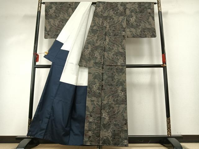 平和屋着物●本場大島紬　カタス9マルキ　風景文　正絹　逸品　AABD8617fy