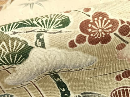 平和屋着物●訪問着 紬地 友禅 風景立波文 正絹 逸品 AABD8619fy