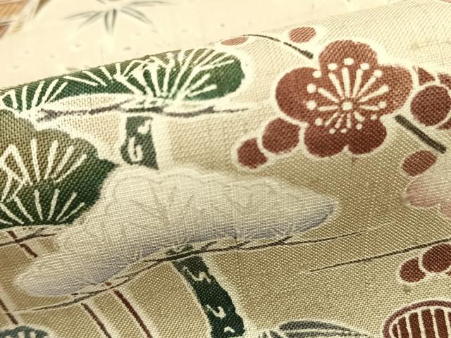 平和屋着物●訪問着 紬地 友禅 風景立波文 正絹 逸品 AABD8619fy