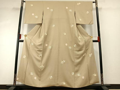 平和屋着物●上質な小紋 色紙文 金彩 正絹 逸品 AABD8627fy