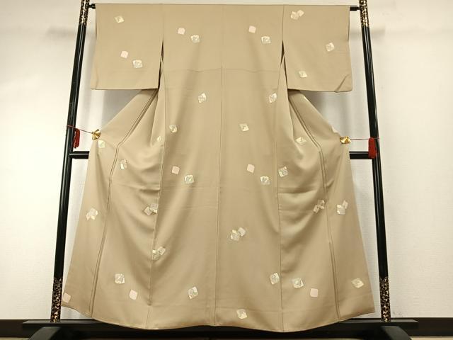 平和屋着物●上質な小紋 色紙文 金彩 正絹 逸品 AABD8627fy