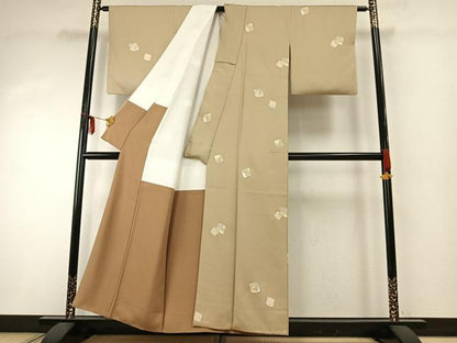 平和屋着物●上質な小紋 色紙文 金彩 正絹 逸品 AABD8627fy