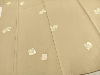 平和屋着物●上質な小紋 色紙文 金彩 正絹 逸品 AABD8627fy