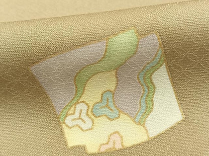 平和屋着物●上質な小紋 色紙文 金彩 正絹 逸品 AABD8627fy