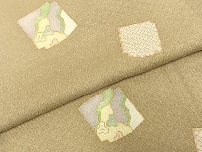 平和屋着物●上質な小紋 色紙文 金彩 正絹 逸品 AABD8627fy